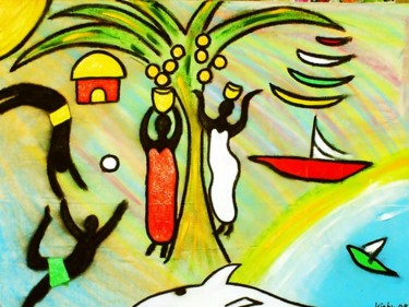 Painting titled "Viva Africa!" by Georg Kiehn, Original Artwork