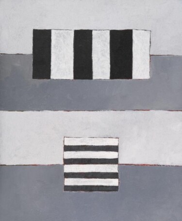 Composition abstraite 08 - gris blanc noir 65 Peinture intitulée "Composition abstrai…" par Georges Troubat, Œuvre d'art originale, Huile