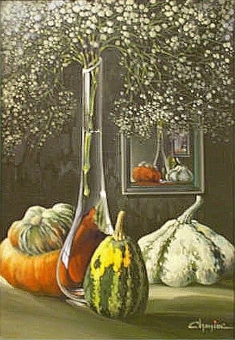 Peinture intitulée "Coloquintes" par Pascal Chanier, Œuvre d'art originale