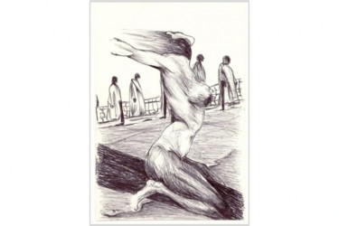 图画 标题为“Calvaire” 由Alexandre Podgorny, 原创艺术品, 圆珠笔