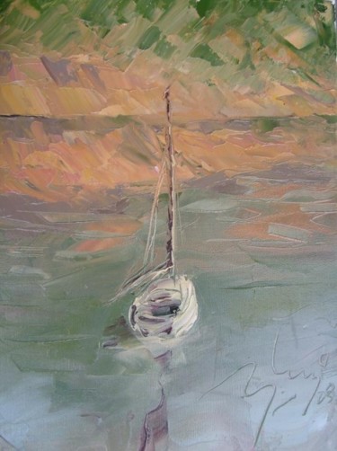 Pintura titulada "Espera en el Lacar" por Ugo Paccioretti, Obra de arte original