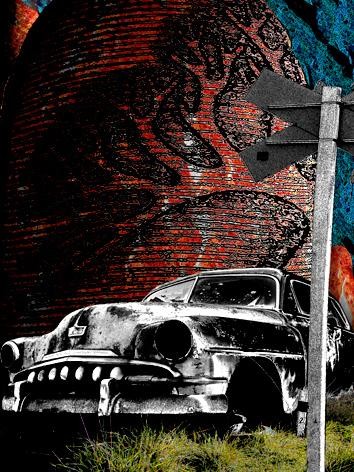 Printmaking titled "hamlet of detroit" by Andre Van Der Kerkhoff, Original Artwork