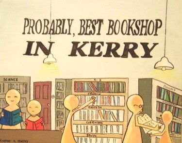 Malerei mit dem Titel "kerry bookshop" von Cathal O Malley, Original-Kunstwerk