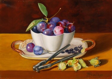 Peinture intitulée "Les Prunes de mon v…" par Jean-Marie Bardyn, Œuvre d'art originale