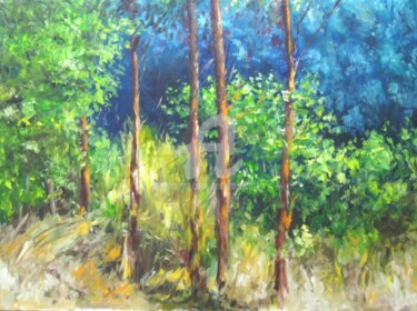 Painting titled "El valle (The valle…" by Cristina Del Rosso, Original Artwork, Oil
