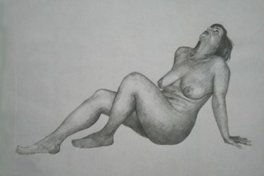 Disegno intitolato "nudo" da Franco Petrosemolo, Opera d'arte originale