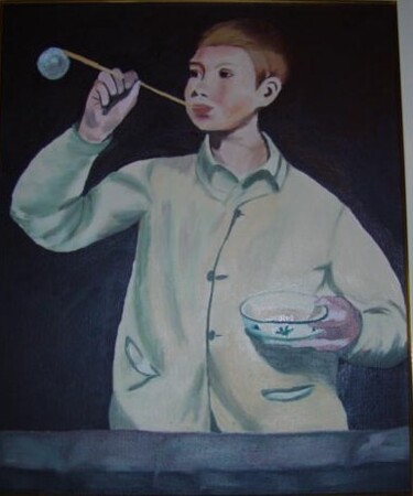 Peinture intitulée "la bulle de savon d…" par Jean-Claude Chatain, Œuvre d'art originale
