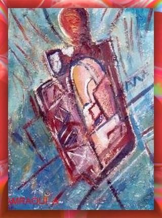 Peinture intitulée "AME volante" par Abdesslam Amraoui, Œuvre d'art originale