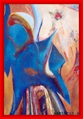 Peinture intitulée "guerrier amazigh" par Abdesslam Amraoui, Œuvre d'art originale, Huile