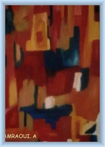 Peinture intitulée "RENCONTRE chalereuse" par Abdesslam Amraoui, Œuvre d'art originale, Huile
