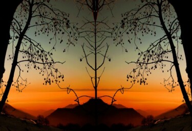 Fotografia intitolato "Simmetrie totemiche" da Angelo Mazzoleni, Opera d'arte originale