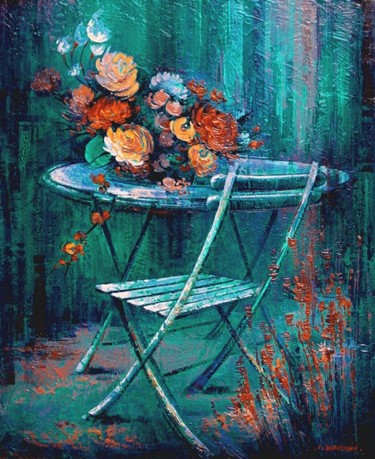 Peinture intitulée "La chaise" par Françoise Hannequin, Œuvre d'art originale