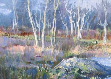 Peinture intitulée "matin d'hiver à fon…" par Françoise Hannequin, Œuvre d'art originale