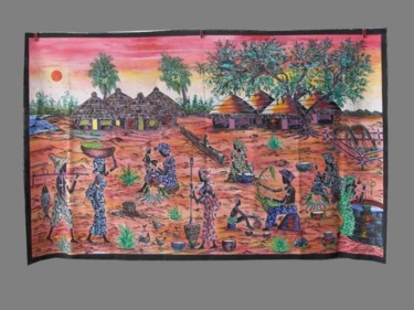 Tableau peint art déco 제목이 "Tableau peint art d…"인 섬유 예술 Kebe로, 원작