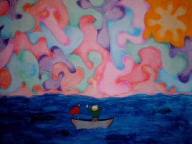 Painting titled "Too Much Sun" by Teresa Croughen, Original Artwork, Oil