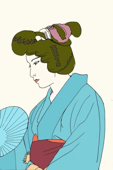 Peinture intitulée "Sparkling in kimono" par Rob Arbouw, Œuvre d'art originale, Huile