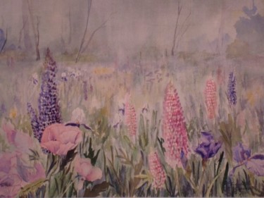 Painting titled "Field of Flowers" by Elizabeth Sennett, Original Artwork, Oil