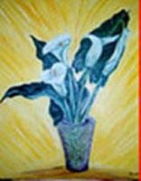 Painting titled "Bouquet d'arums" by Jean Parraud, Original Artwork, Oil