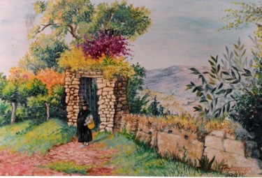 绘画 标题为“CAMPESINA  CAMINAND…” 由Abdenago, 原创艺术品