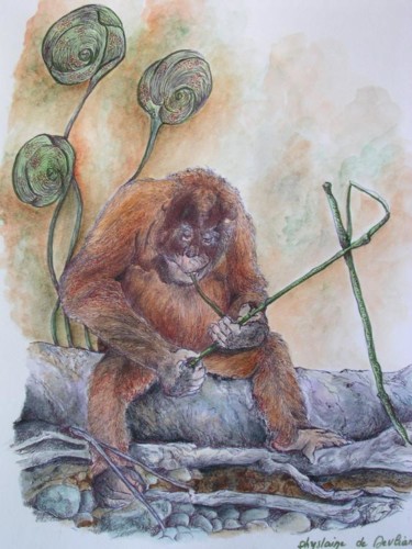Peinture intitulée "la passion de Titi" par Ghyslaine De Sevlian, Œuvre d'art originale, Huile