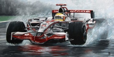 Painting titled "A wet Sunday aftern…" by Davo, Original Artwork, Oil
