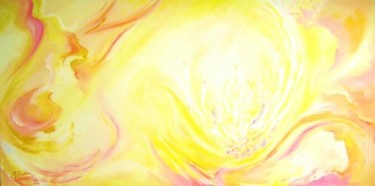 Peinture intitulée "fleur de lotus" par Nanou, Œuvre d'art originale, Huile
