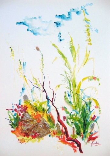 Peinture intitulée "vercors 1" par Nanou, Œuvre d'art originale, Huile