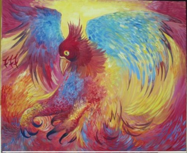 Peinture intitulée "phenix777" par Nanou, Œuvre d'art originale, Huile