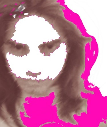 Painting titled "white in pink" by Millenia Foxtrot (Shadow Zero), Original Artwork