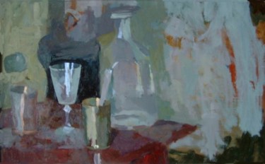 Peinture intitulée "CARAFES AUX DEUX VE…" par Olga Richir, Œuvre d'art originale, Huile