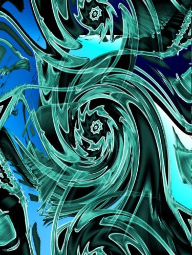 Digital Arts titled "Blue Waves" by Cherie Hanson, Original Artwork
