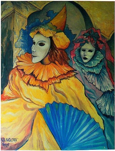 Peinture intitulée "Venise pour Isabelle" par Nanou, Œuvre d'art originale, Huile