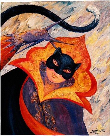 Peinture intitulée "la griffe" par Nanou, Œuvre d'art originale, Huile