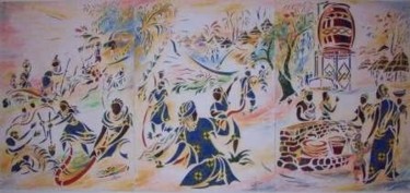 Peinture intitulée "De l'Eau potable po…" par Augustin Tshimpe Wa Nzambi, Œuvre d'art originale