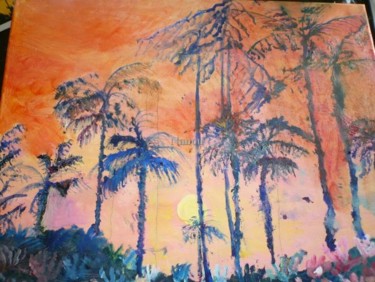 Installation intitulée "coucher de soleil" par Nanou, Œuvre d'art originale