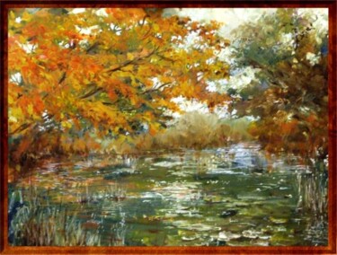 Ζωγραφική με τίτλο "Autumn Reflections" από Bob Payne, Αυθεντικά έργα τέχνης