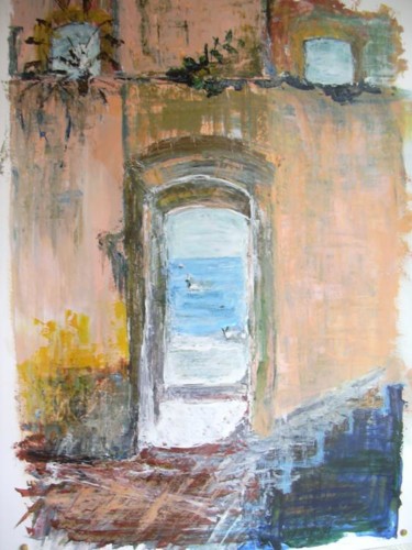 Peinture intitulée "La mer" par Nathalie Torrents, Œuvre d'art originale