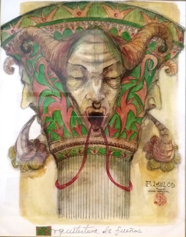 Drawing titled "Arquitectura de sue…" by Alexander Leal Cid, Original Artwork