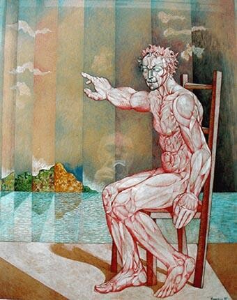 Pittura intitolato "Al di là" da Costantino Canonico, Opera d'arte originale, Olio