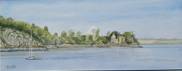 Peinture intitulée "le Château du Chêne…" par Armelle Cailly, Œuvre d'art originale, Aquarelle Monté sur Carton