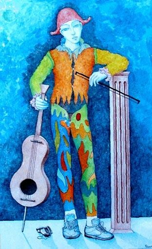 Pittura intitolato "Musicante" da Costantino Canonico, Opera d'arte originale, Altro