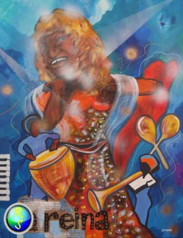 Peinture intitulée "CELIA CRUZ" par Jose Lanoir, Œuvre d'art originale