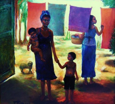 Pintura titulada "Cotidiano" por T.Pinzòn, Obra de arte original, Oleo