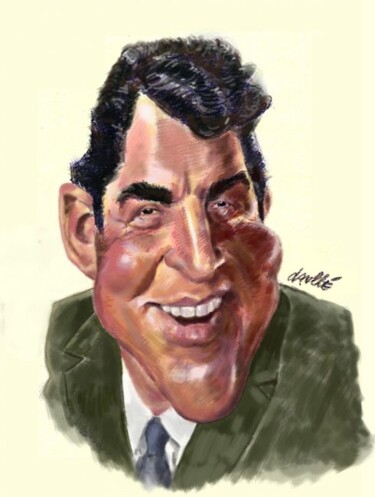 Peinture intitulée "Dean Martin close up" par Bertrand Daullé, Œuvre d'art originale, Autre