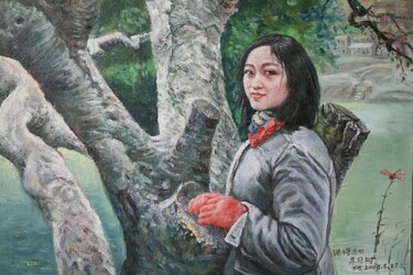 Peinture intitulée "L'ARBRE DE LITCHI D…" par Wancheng Liang, Œuvre d'art originale