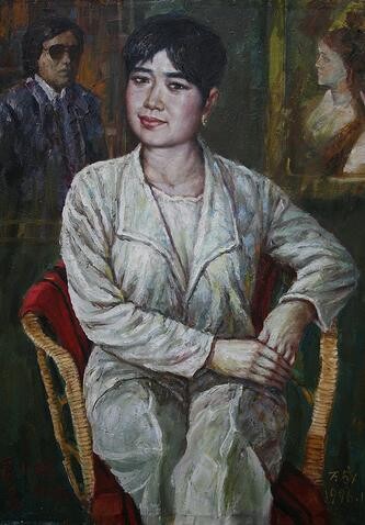 Peinture intitulée "MADEMOISELLE MO莫小姐家…" par Wancheng Liang, Œuvre d'art originale