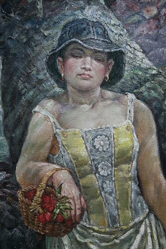 Peinture intitulée "UNE FILLE ET L'ARBR…" par Wancheng Liang, Œuvre d'art originale