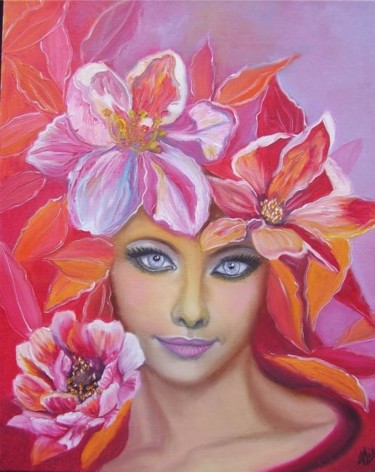 Peinture intitulée "Le jardin secret" par Alix, Œuvre d'art originale, Huile