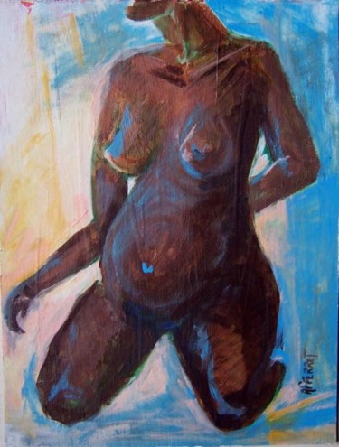 Peinture intitulée "Ebénia...      (17,…" par Anne-Frédérique Ferret, Œuvre d'art originale, Huile