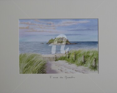 Printmaking titled "l'anse du Guesclin…" by Armelle Cailly, Original Artwork, Digital Print Mounted on Cardboard